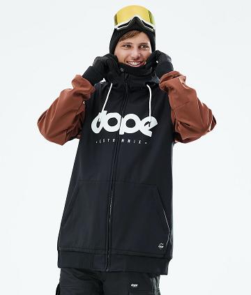 Black / Brown Men's Dope Standard DO Snowboard Jackets | AUYU2819