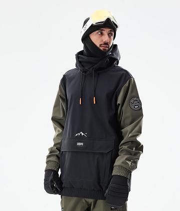 Black / Green Men's Dope Wylie Patch Snowboard Jackets | AUCE2829