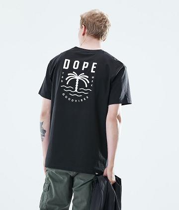 Black Men's Dope Daily Palm T Shirts | AUFM2980