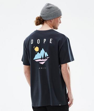 Black Men's Dope Standard Pine T Shirts | AUEX2991