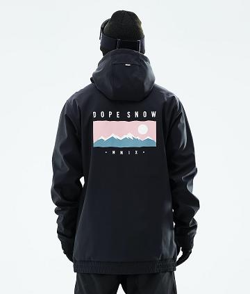 Black Men's Dope Yeti 2021 Range Snowboard Jackets | AUAP2841