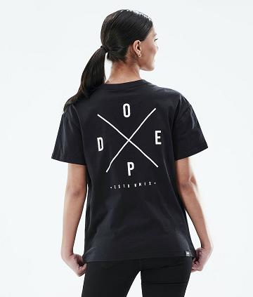 Black Women's Dope Regular 2X-UP T Shirts | AUCE3761