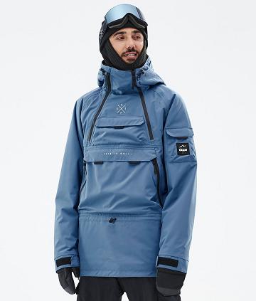 Blue / Grey Men's Dope Akin Snowboard Jackets | AUKI2736