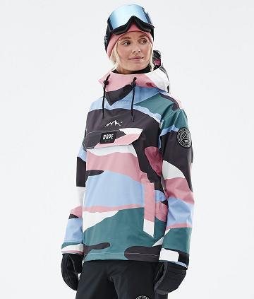 Blue / Pink Women's Dope Blizzard W Shards Ski Jackets | AUOR3644