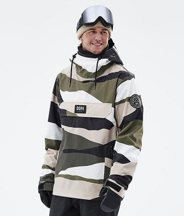 Brown / Olive Men's Dope Blizzard Shards Snowboard Jackets | AUFM2785