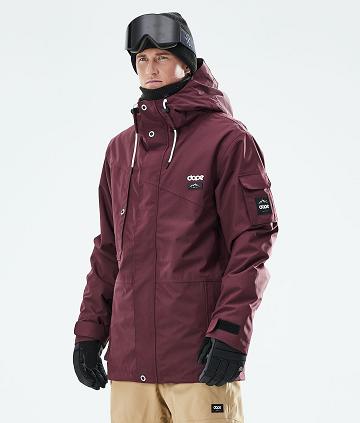 Burgundy Men's Dope Adept 2021 Snowboard Jackets | AUMA2728