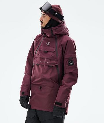 Burgundy Men's Dope Akin 2021 Snowboard Jackets | AUIS2746