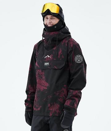 Burgundy Men's Dope Blizzard 2021 Paint Snowboard Jackets | AUEX2778