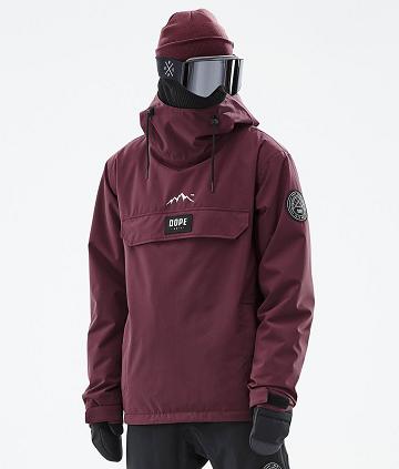 Burgundy Men's Dope Blizzard Snowboard Jackets | AUHK2764