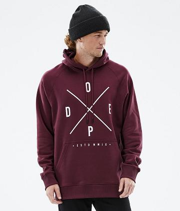 Burgundy Men's Dope Common 2X-Up Hoodie | AUDN2999