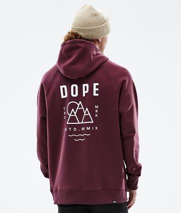 Burgundy Men's Dope Common Summit Hoodie | AURW3008