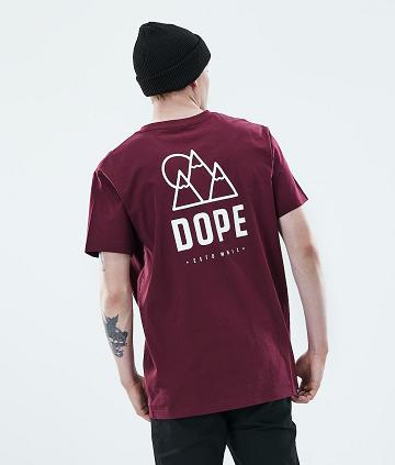 Burgundy Men's Dope Daily Rise T Shirts | AUPQ2984