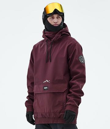 Burgundy Men's Dope Wylie Patch Snowboard Jackets | AUZG2831