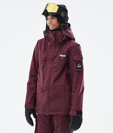 Burgundy Women's Dope Adept W Don Ski Jackets | AUYU3570