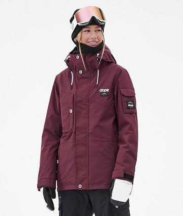 Burgundy Women's Dope Adept W Ski Jackets | AUCE3553