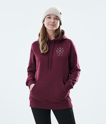 Burgundy Women's Dope Regular 2X-UP Hoodie | AUGL3846