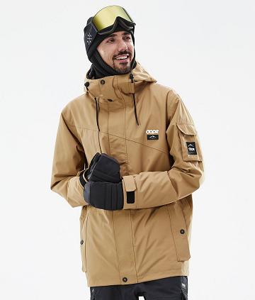 Gold Men's Dope Adept Ski Jackets | AUIS2862