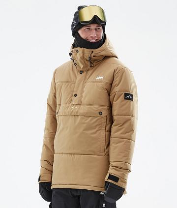 Gold Men's Dope Puffer Ski Jackets | AUQZ2940