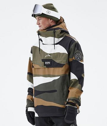 Gold / Olive Men's Dope Blizzard Shards Snowboard Jackets | AUDN2786