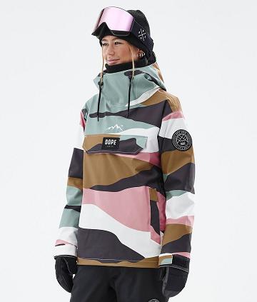 Gold / Pink Women's Dope Blizzard W Shards Ski Jackets | AUPQ3643