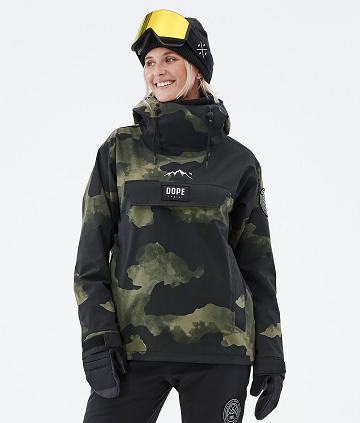 Green / Camo Women's Dope Blizzard W Ski Jackets | AUUT3621