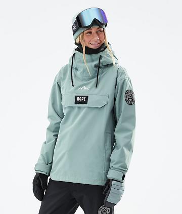 Green Women's Dope Blizzard W 2021 Faded Snowboard Jackets | AUFM3458