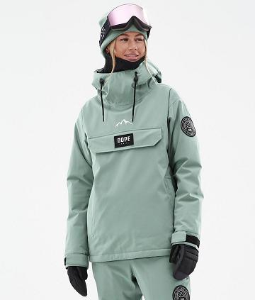 Green Women's Dope Blizzard W Faded Snowboard Jackets | AUOR3463