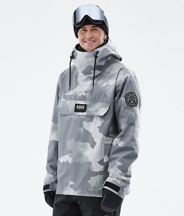 Grey / Camo Men's Dope Blizzard Snowboard Jackets | AUPQ2771