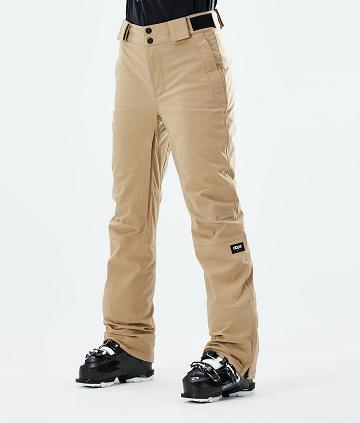 Khaki Women's Dope Con W 2021 Ski Pants | AUXF3327