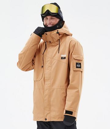 Khaki / Yellow Men's Dope Adept Ski Jackets | AUPQ2860