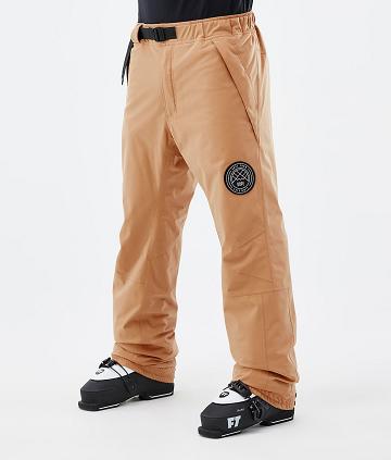 Khaki / Yellow Men's Dope Blizzard Ski Pants | AUXF2617