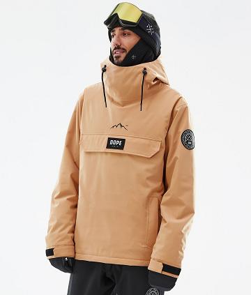 Khaki / Yellow Men's Dope Blizzard Snowboard Jackets | AUJJ2763