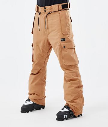 Khaki / Yellow Men's Dope Iconic Ski Pants | AUEX2636