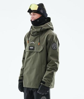 Olive / Green Men's Dope Blizzard 2021 Snowboard Jackets | AURW2777