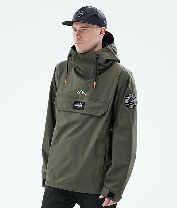 Olive / Green Men's Dope Blizzard Light Outdoor Jackets | AUKI2691