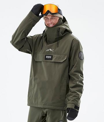 Olive / Green Men's Dope Blizzard Ski Jackets | AUHK2907