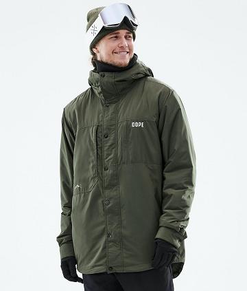 Olive / Green Men's Dope Insulated Snowboard Jackets | AURW2795