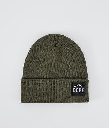 Olive / Green Men's Dope Paradise Beanie | AUCE3184