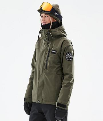 Olive / Green Women's Dope Blizzard W Full Zip Ski Jackets | AUAP3635