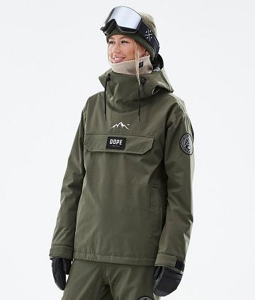 Olive / Green Women's Dope Blizzard W Ski Jackets | AUGL3613