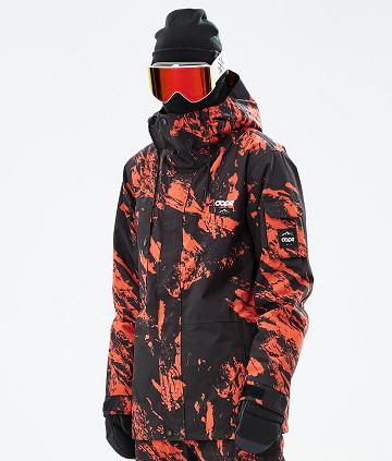 Orange Men's Dope Adept Paint Ski Jackets | AUZG2876