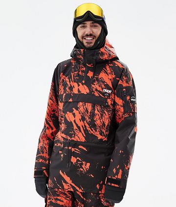 Orange Men's Dope Annok Paint Snowboard Jackets | AUKI2762