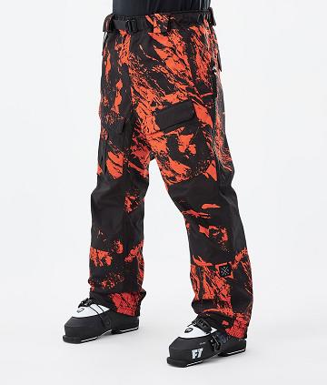 Orange Men's Dope Antek Paint Ski Pants | AUVD2615