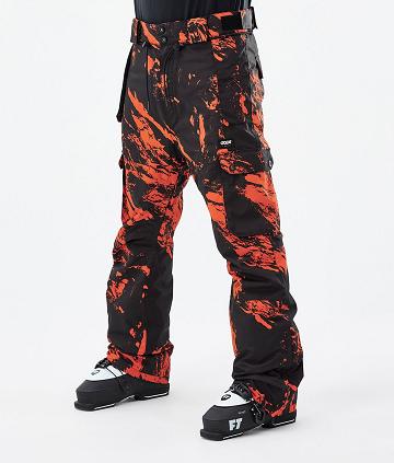 Orange Men's Dope Iconic Paint Ski Pants | AUMA2657