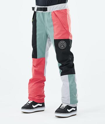 Pink / Green Women's Dope Blizzard LE W Limited Edition Patchwork Snowboard Pants | AUJJ3234