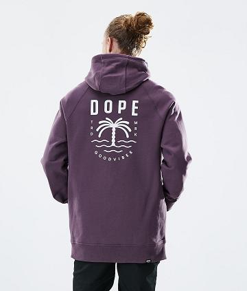 Purple Men's Dope Daily Palm Hoodie | AUBC3014