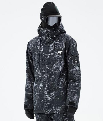 White / Black Men's Dope Adept Snowboard Jackets | AUSO2716