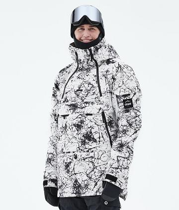 White / Black Men's Dope Akin 2021 Snowboard Jackets | AUYU2748