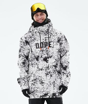 White / Black Men's Dope Yeti 2021 Capital Snowboard Jackets | AUHK2836