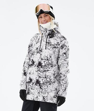 White / Black Women's Dope Wylie W Capital Snowboard Jackets | AUDN3511